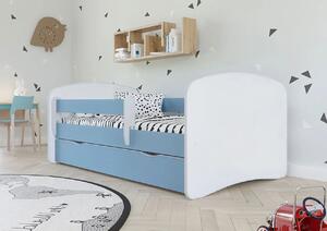Łóżko dla chłopca z barierką Happy 2X 80x160 - niebieskie