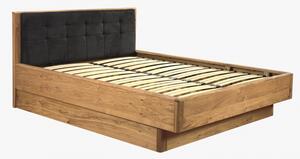 Łóżko z litego drewna dębowego z miejscem do przechowywania , Texas 200 cm