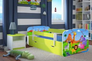 Łóżko dziecięce z materacem Happy 2X mix 80x180 - zielone