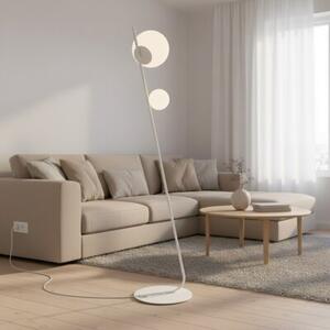 Lampa stojąca podłogowa designerska biała stick 2xG9 8W TATU Emibig