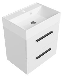 Szafka łazienkowa biała 50 cm z białą umywalką Sink Quality Aura 50