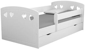 Łóżko dla dziewczynki z barierką Nolia 2X 80x160 - białe