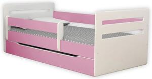Łóżko dla dziewczynki z szufladą Candy 2X 80x160 - różowe