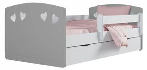 Łóżko dla dziewczynki z szufladą Nolia 3X 80x140 - szare