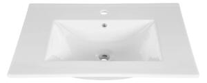 Zestaw mebli łazienkowych z oświetleniem LED Monako 2Q 60 CM - Biały połysk