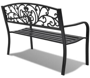 Metalowa ławka ogrodowa Clyde - czarna