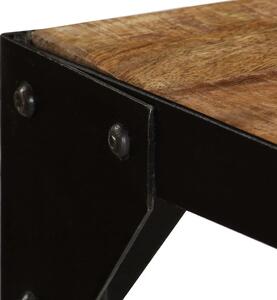 Stół industrialny ze stali i drewna Kartes – brązowy