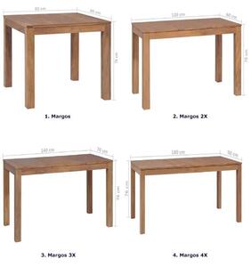 Stół z drewna tekowego Margos 2X – brązowy