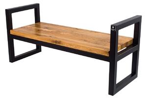 Ławka Metalowa Loft Siedzisko Drewno Lite Dąb LM-9 Rozmiary od 50 cm do 200 cm