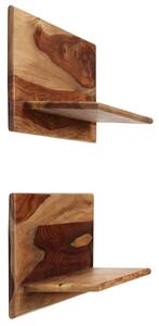 Zestaw drewnianych półek ściennych Connor 2X - brązowy