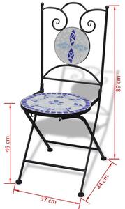 Zestaw ceramicznych krzeseł ogrodowych Leah - niebieski