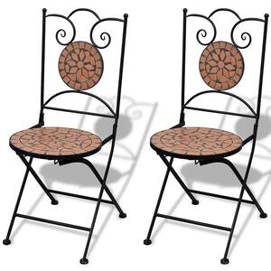Zestaw ceramicznych krzeseł ogrodowych Leah - brązowy