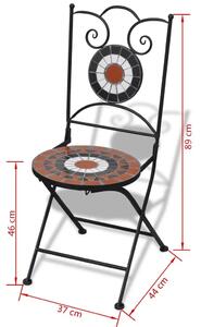 Zestaw ceramicznych krzeseł ogrodowych Leah - brązowo-biały