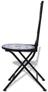 Zestaw ceramicznych krzeseł ogrodowych Leah - niebieski