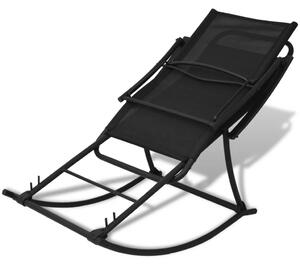 Metalowe bujane krzesło ogrodowe Benta - czarne