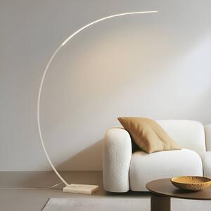 Lampa łukowa - lampa stojąca Kendra Lindby, możliwość ściemniania, biały / opal, salon / jadalnia, metal, nowoczesny