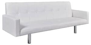 Rozkładana sofa Nesma z podłokietnikami - biała
