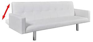 Rozkładana sofa Nesma z podłokietnikami - biała