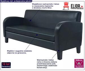 Trzyosobowa sofa Mayor 3X - czarna