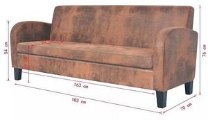 Trzyosobowa sofa Mayor 3X - brązowa