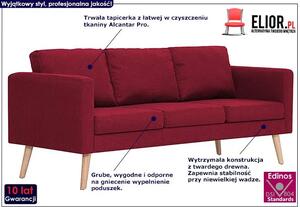 Trzyosobowa kanapa w kolorze czerwonego wina - Lavinia 3X