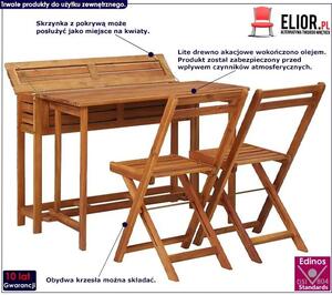 Drewniany stół i krzesła ogrodowe - Folda