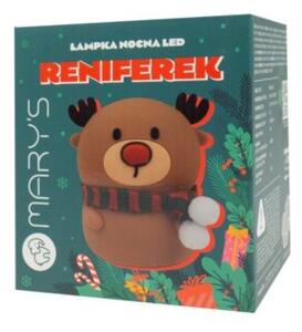 Lampka nocna dla dzieci bezprzewodowa brązowa renifer z szalikiem LED 1W Mary's