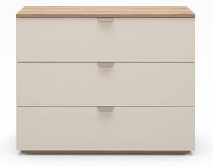 Kremowo-naturalna komoda w dekorze dębu 100x80x40 cm Dennis – Marckeric