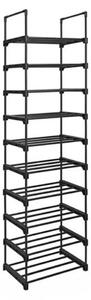 Półka na buty TUBE, 10 półek, 45x30x174cm, czarna SongmicsHome