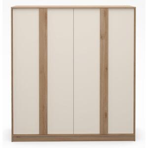 Kremowo-naturalna szafa w dekorze dębu 180x197,5x53 cm Dennis – Marckeric