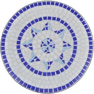 Stolik ogrodowy ceramiczny Valen – niebiesko-biały