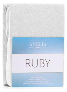 Białe elastyczne prześcieradło dwuosobowe AmeliaHome Ruby Siesta, 220-240x220 cm