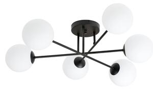EMIBIG Żyrandol na drążku ROMA 6xE14/10W/230V czarny/biały EB0164