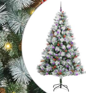 Sztuczna choinka Zielono-biały 210 cm PVC, Metal i Plastik