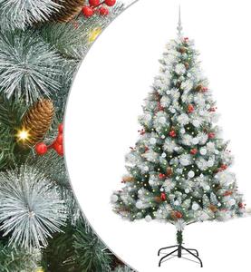Sztuczna choinka Zielono-biały 210 cm PVC, Metal i Plastik