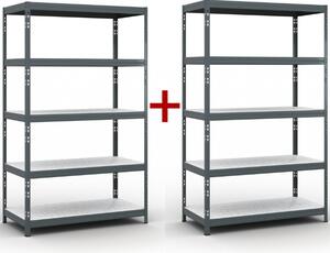Regał półkowy 1+1 GRATIS, 1966x1200x600 mm, nośność 280 kg