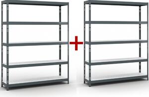 Regał półkowy 1+1 GRATIS, 1966x1600x400 mm, nośność 350 kg