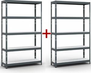Regał półkowy 1+1 GRATIS, 1966x1200x400 mm, nośność 280 kg