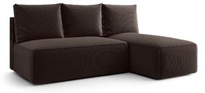 Brązowa sofa narożna z funkcją spania T3-L50
