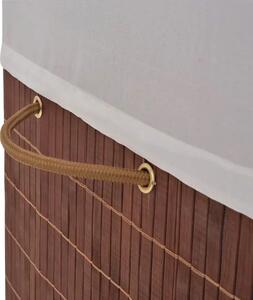 Kosz z bambusa na pranie Lavandi 4X - brązowy