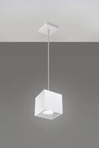 Minimalistyczna lampa wisząca kostka E816-Quas - biały