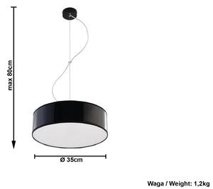 Okrągła lampa wisząca E817-Arens - czarny