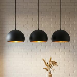 Lampa Wisząca Lindby, Tarjei, ściemnialny, czarny, salon, metal, nowoczesny