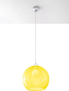 Szklana lampa wisząca kula LED E830-Bals - żółty