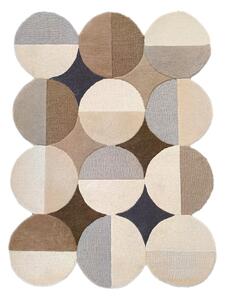 Szarobeżowy wełniany dywan tkany ręcznie 160x230 cm Mia Ellipse – Flair Rugs