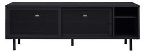 Czarna metalowa szafka pod TV 160x55x45 cm Veep – Unique Furniture