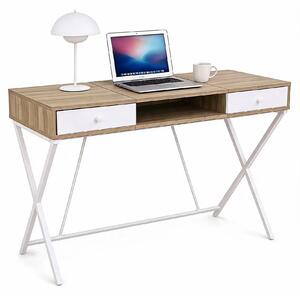 Nowoczesne biurko dąb sonoma + biały 120 cm - Arvello