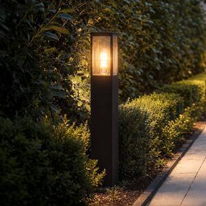 Searchlight Słupek oświetleniowy Dubai, czarna, ABS, poliwęglan, E27 Dubai, czarny, tworzywo sztuczne, nowoczesny