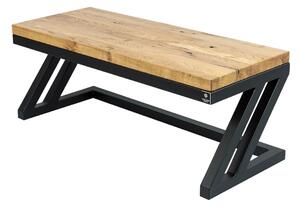 Ławka Metalowa Loft Siedzisko Drewno Lite Dąb LM-47 Rozmiary od 50 cm do 200 cm