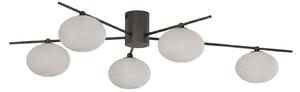 Lindby Lampa sufitowa Valisa, możliwość ściemniania, czarny, salon / jadalnia, szkło
